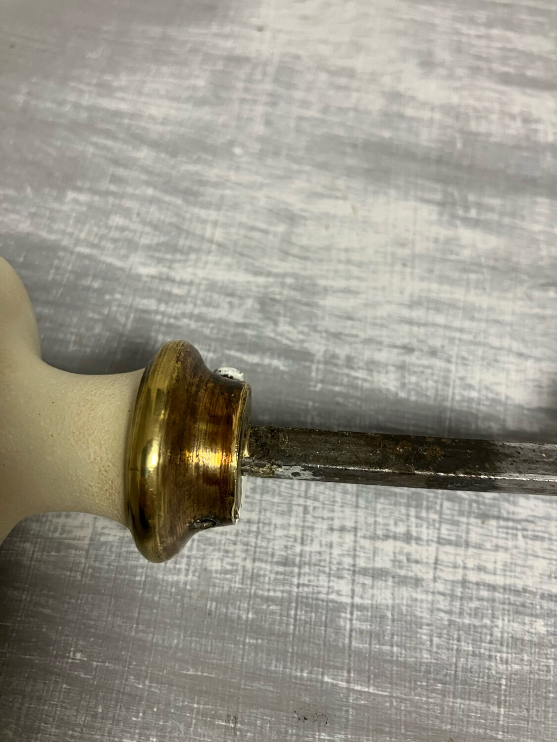 Old beige door handle