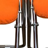 Framar folding chairs orange felt 1970