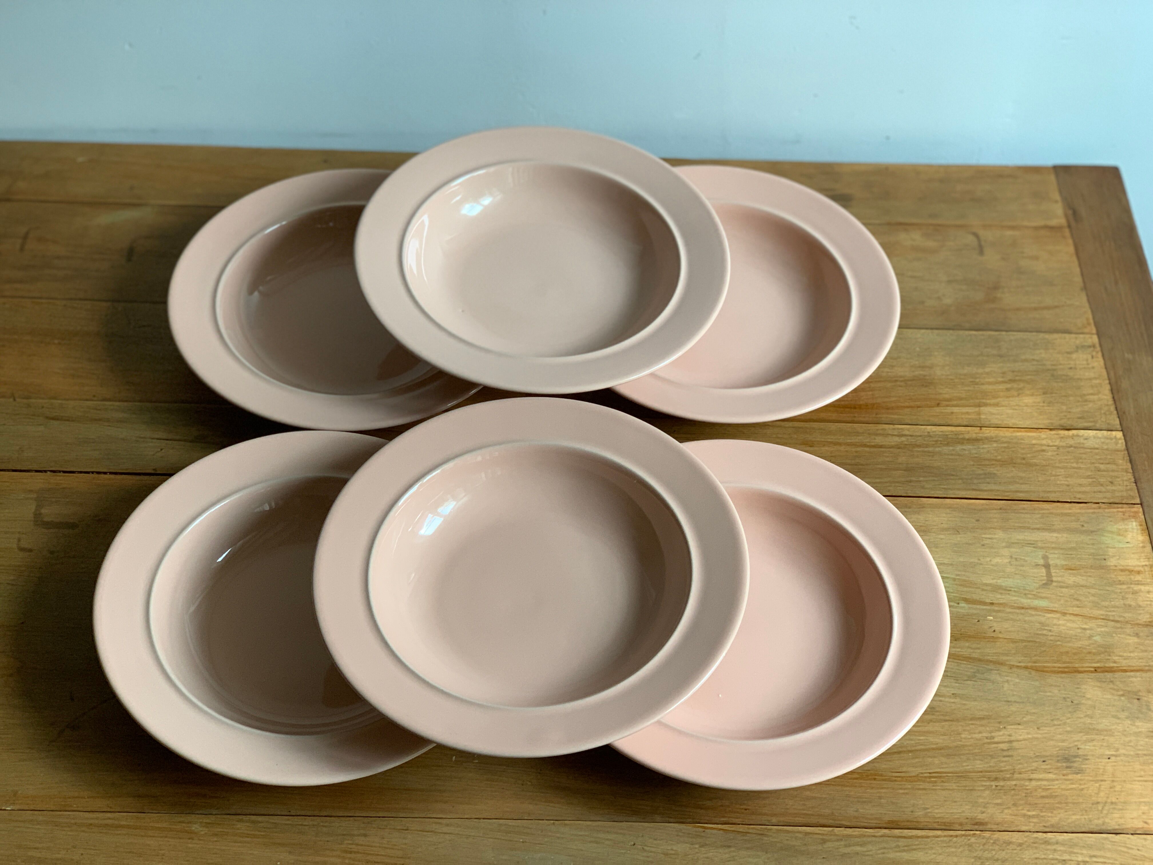 Pink ceramic plates