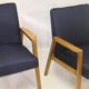 Pair of Scandinavian armchairs 60s restored deep blue gloved fabric.