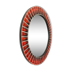 Large round ceramic mirror vintage 70s