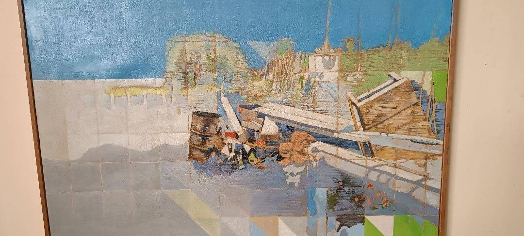 Abstract painting by Maurizio Bini (1940), signed and dated 1972