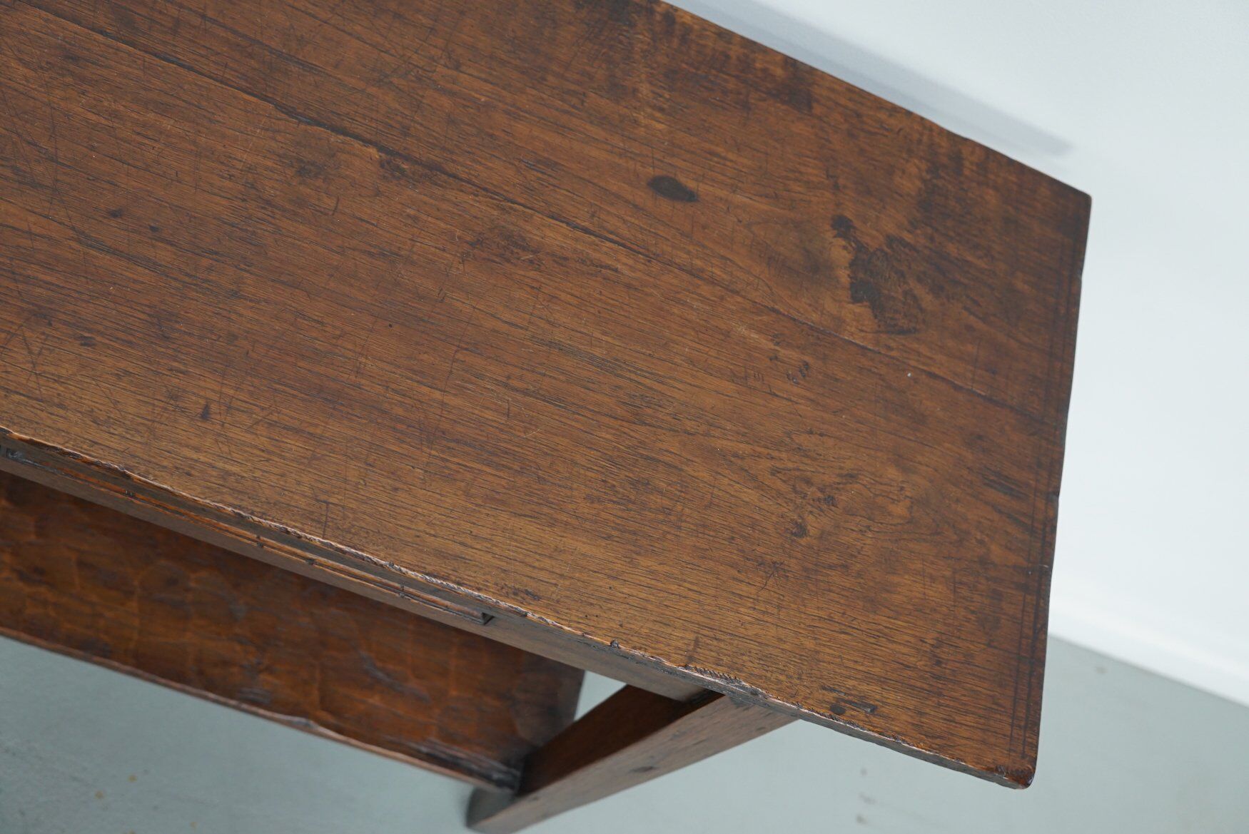 Table d'appoint en chêne rustique français vintage, années 1920