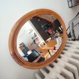 Vintage bamboo and rattan mirror