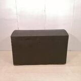 Large travel trunk in blackened wood