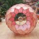 Vintage hanging lamp mother-of-pearl lotus flower and rose-degrading brass