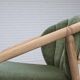 1970s, pair of Scandinavian lounge chairs, furniture velour and rattan