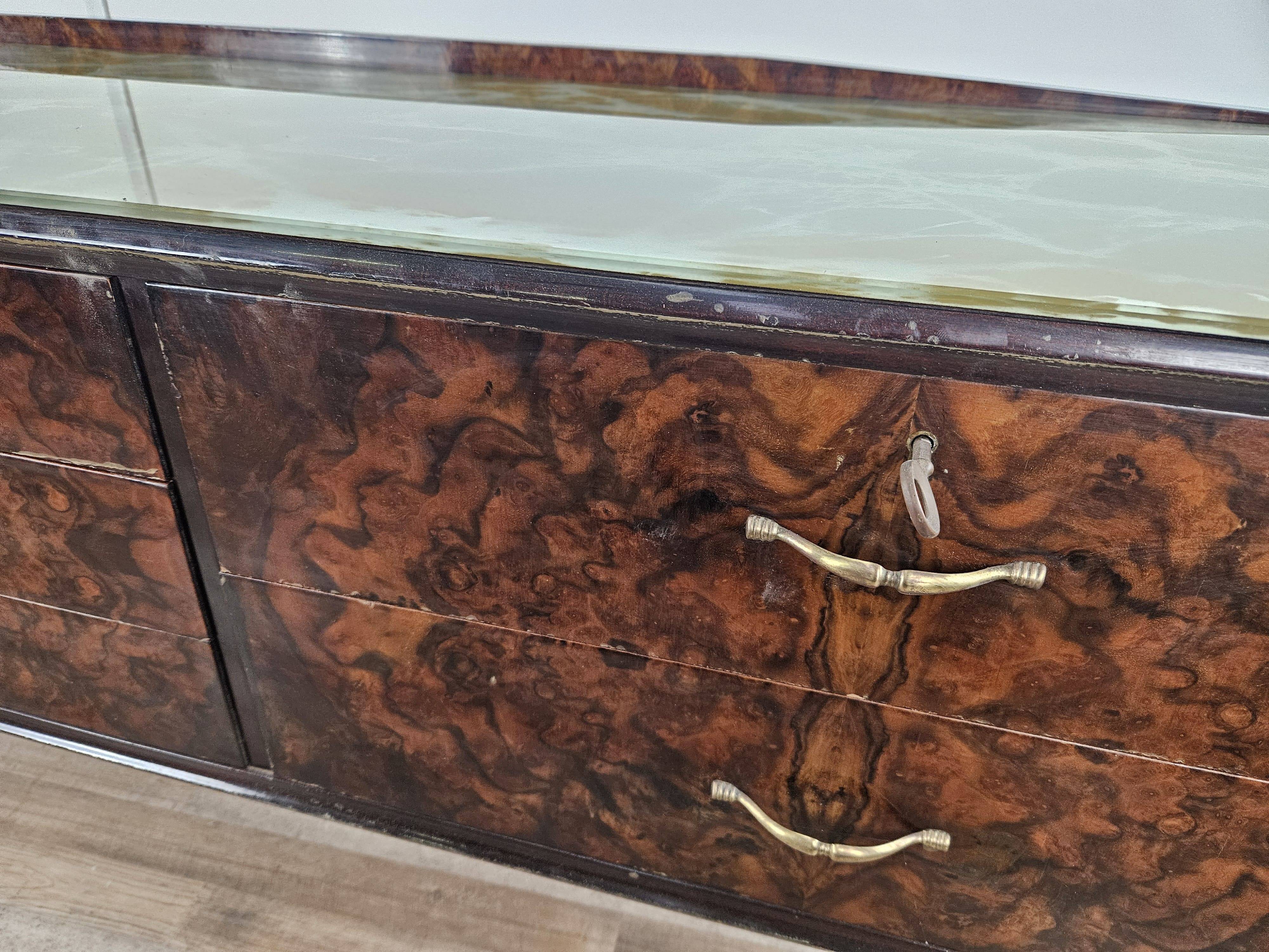 Mid Century 70's Chest of Drawers with Glass Top
