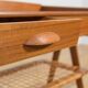 Mid-Century Teak and Rattan Console Table by Søren Rasmussen, Denmark, 1960
