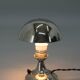1930s Art Deco Nickel-Plated Petite Table Lamp with Adjustable Dome Shade
