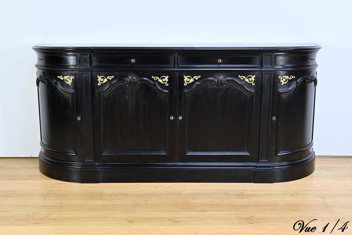 Sideboard of Blackened Oak Paneling, Regency style – Late 19th century