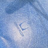 DSW chair turquoise fibre with oak dowel, light oak, Eames, Herman Miller.