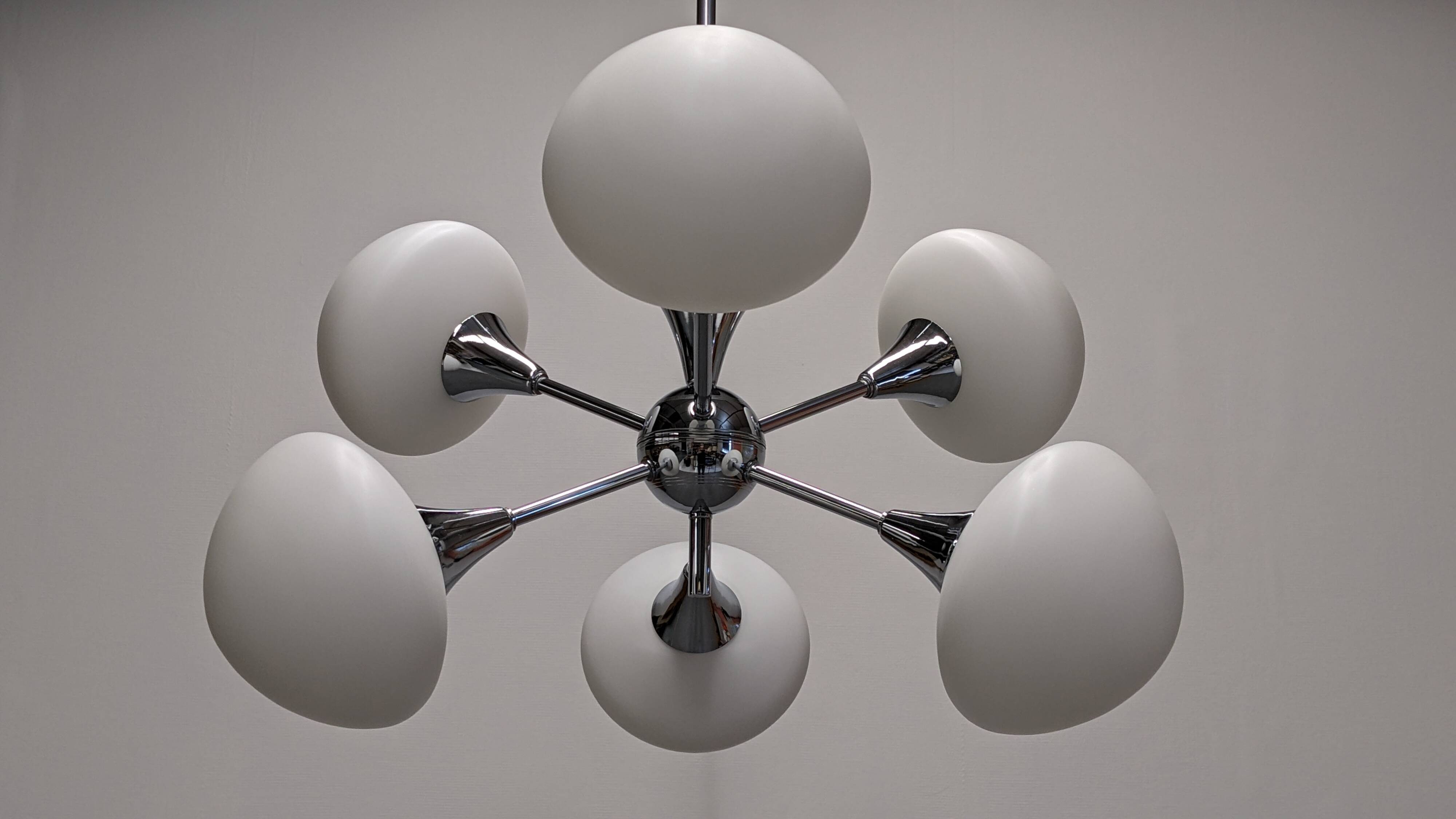 Space Age Sputnik chandelier with 6 lights, 50s-60s