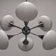 Space Age Sputnik chandelier with 6 lights, 50s-60s