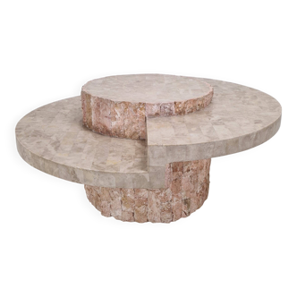 Round Mactan or Fossil Stone Coffee Table by Magnussen Ponte, 1980s