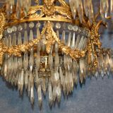 Lustre en bronze doré et pampilles fin XIXe siècle
