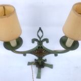 Lampe en fer forgé peint années 40
