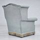 Années 1960, fauteuil à oreilles danois, velours bleu clair, bon état d'origine.