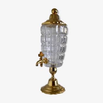 Jug/fountain in Crystal and gold metal