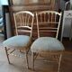 2 chaises dorées de chambre Napoléon III époque 1900