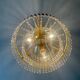 Hot air balloon chandelier in brass and crystal pendants