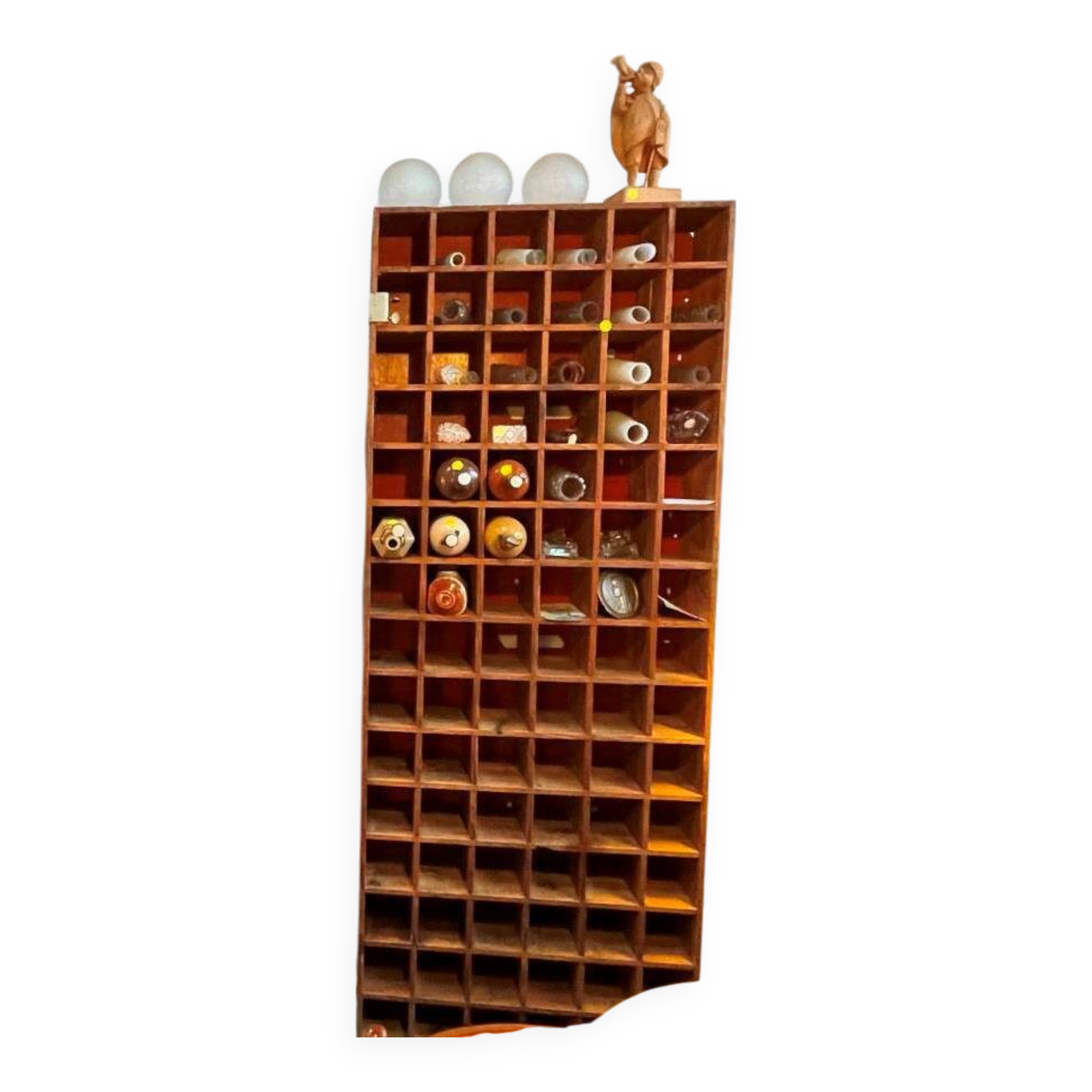 Wooden workshop locker, in fir, 1960s-70s.