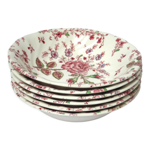 6 assiettes creuses Rose