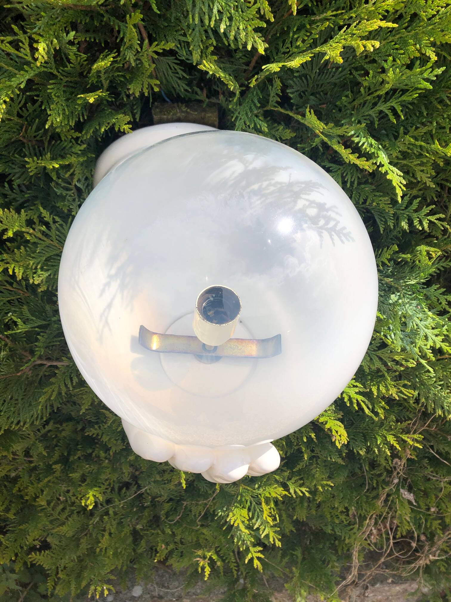 rare handmade ceramic and glass wall light