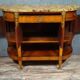 Commode / Half-moon sideboard inlaid – Marble top – Louis XVI style -