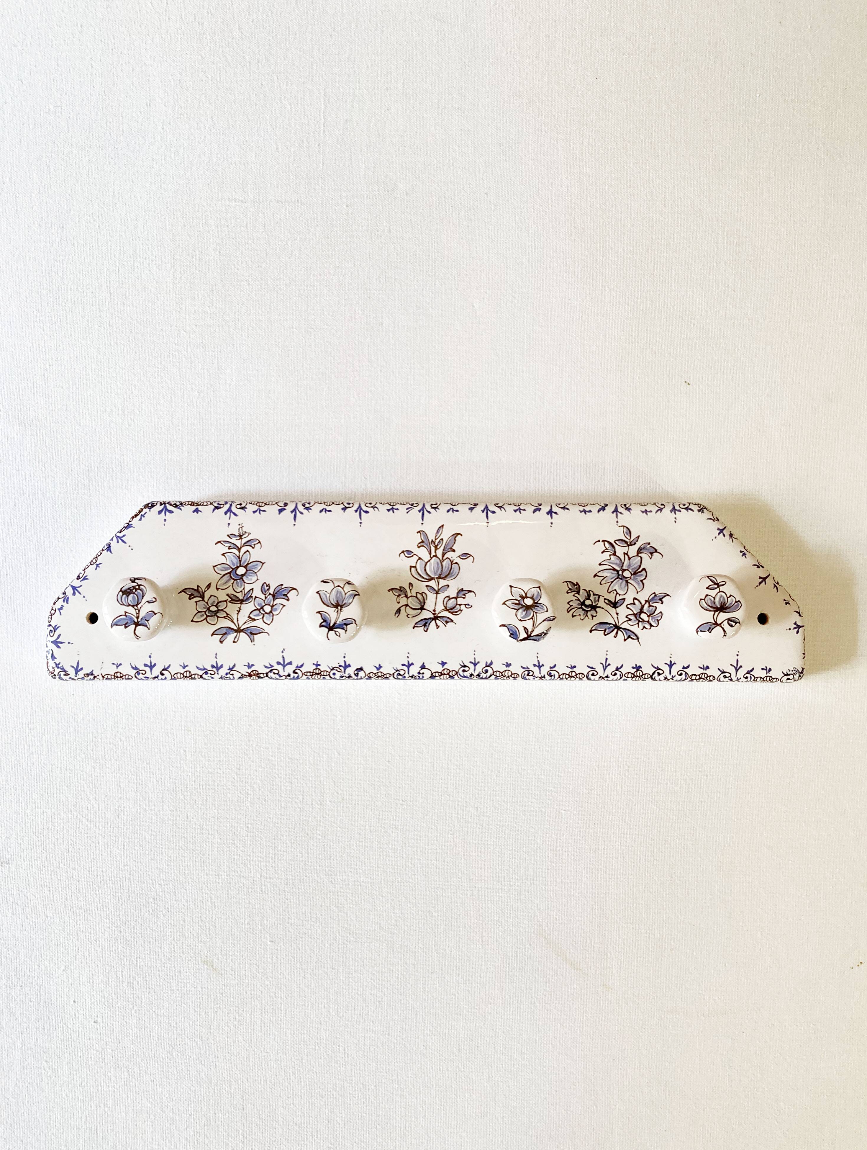 Moustiers earthenware hook / tea towel holder