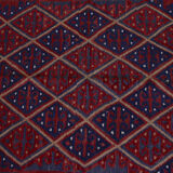 Afghan gazak geometric pattern rug 116x113cm