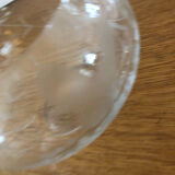 Glass cup chiseled decoration butterflies and flowers