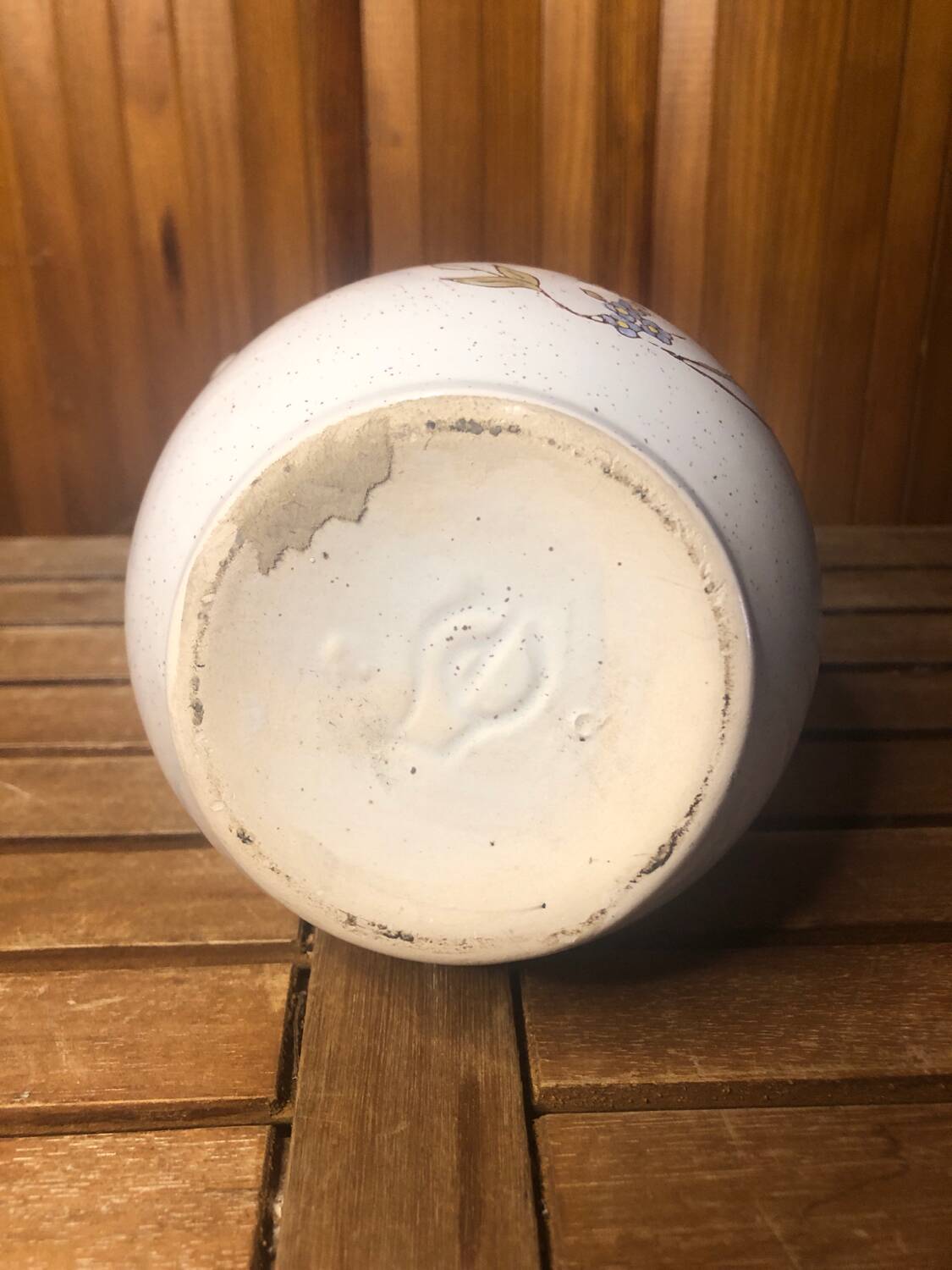 Old pitcher poet laval vintage painted art ceramic #a424