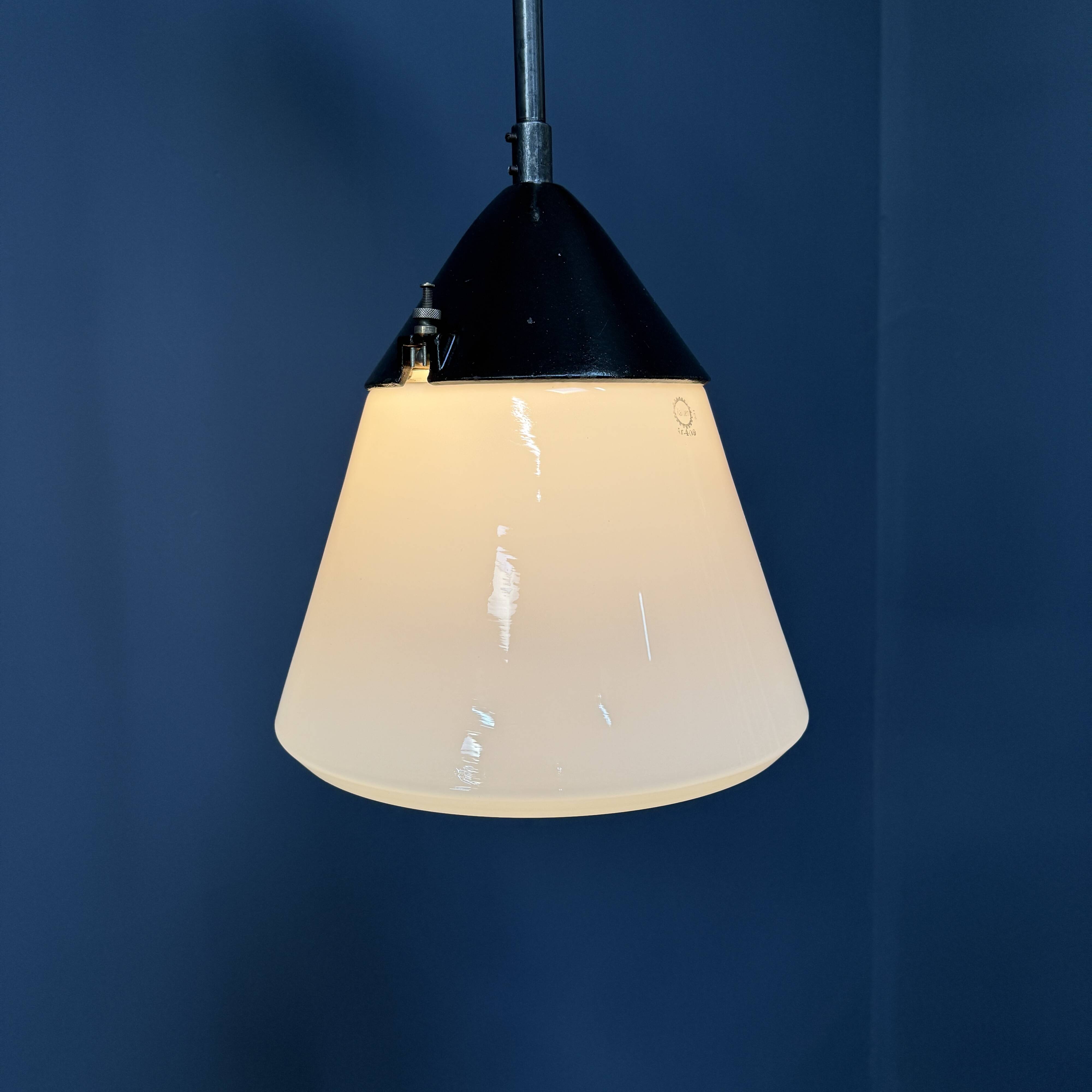 Opaline glass Kandem pendant lamp model 409