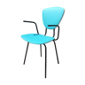 Fauteuil vintage moderniste noir et bleu turquoise