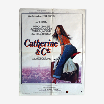 Original cinema poster "catherine and co" Birkin, Dewaere