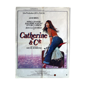 Affiche cinéma originale "catherine et cie" Birkin, dewaere