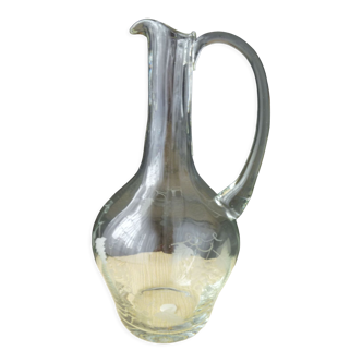 Jug, wine decanter Engraved decoration of bunches of grapes