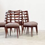 Set of six dining chairs Gaston Poisson style