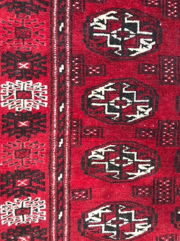 Vintage Bukhara 102 X 130 afghan turkmen carpet
