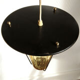 Scandivave amber glass metal and copper suspension lamp