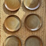 6 large La Borne style pyrite stoneware flat plates