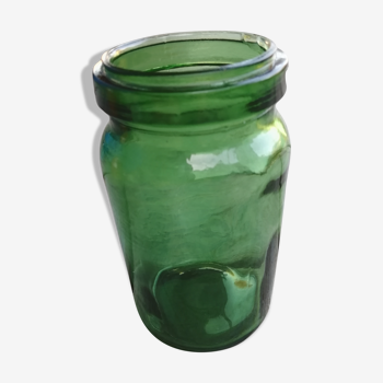 Green glass jar