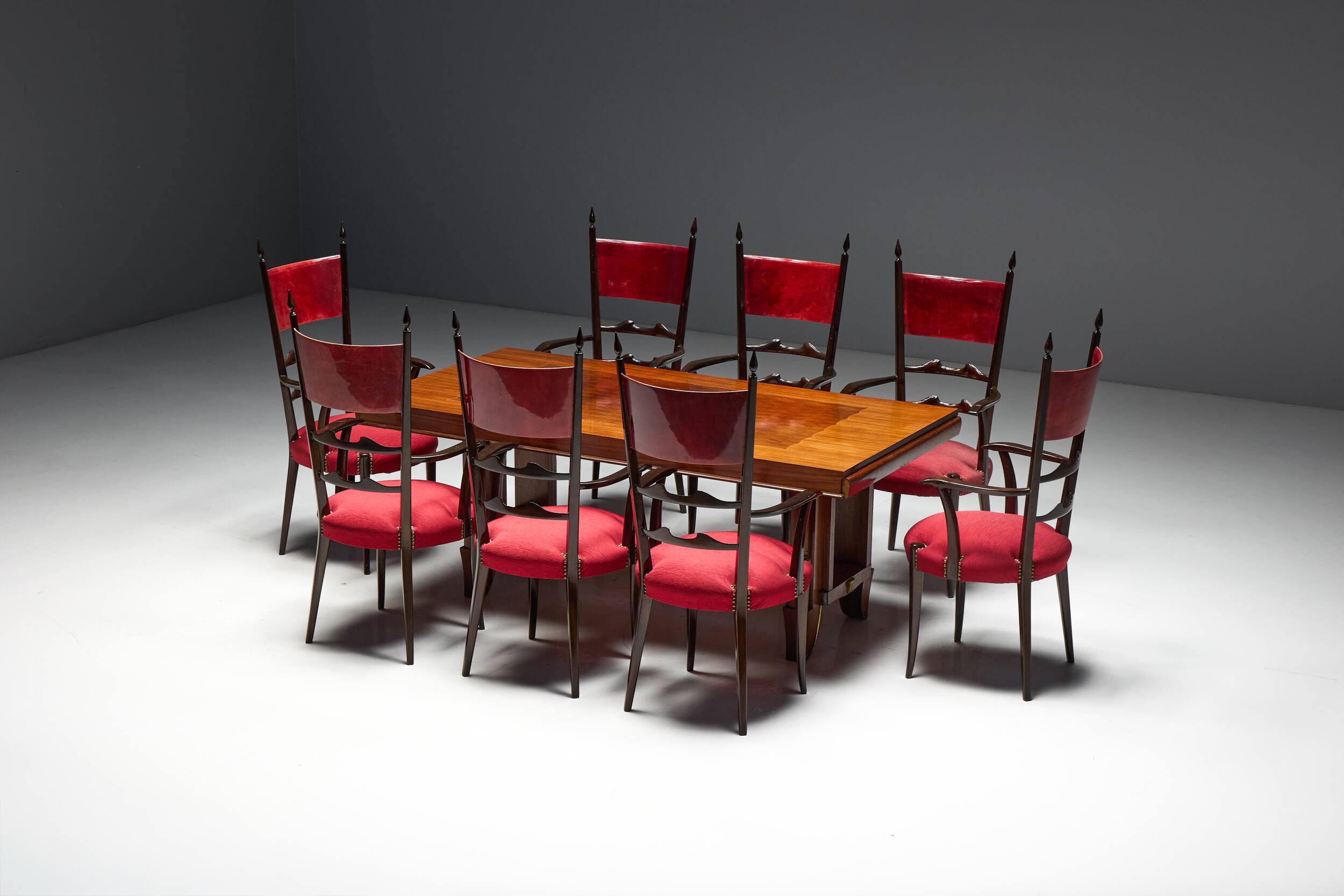 High-back dining chairs by Aldo Tura, Italy, 1962