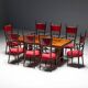 High-back dining chairs by Aldo Tura, Italy, 1962