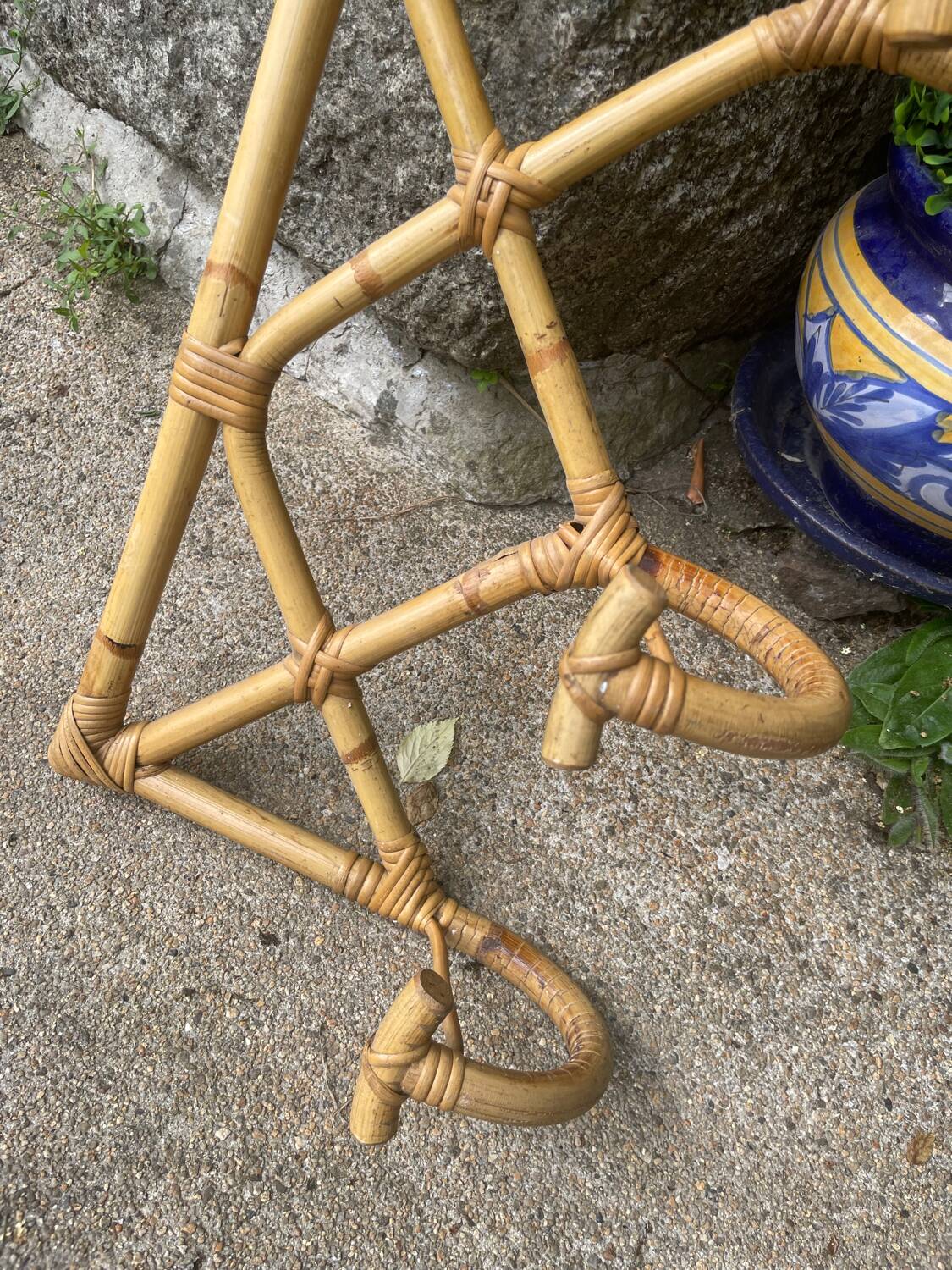 Rattan coat rack from the 70s