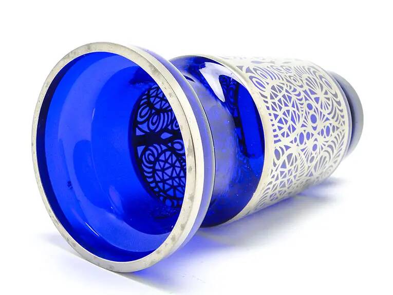 Mid-century modern vase, cobalt glass, Huta Hortensja, Poland, 1960s