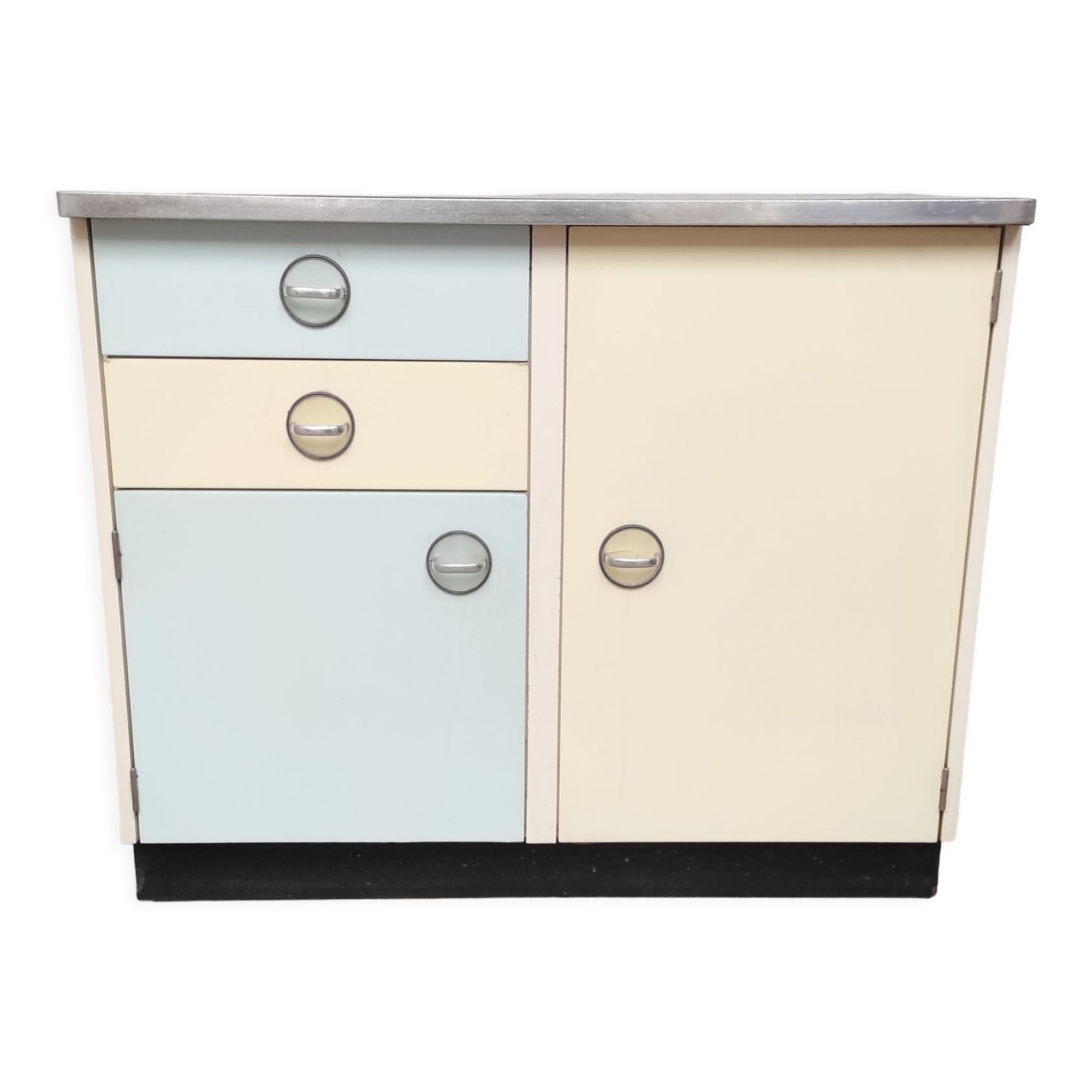 Yellow and blue formica sideboard