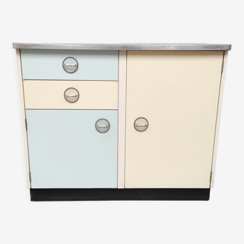 Yellow and blue formica sideboard