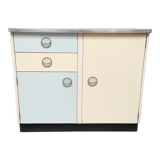 Yellow and blue formica sideboard